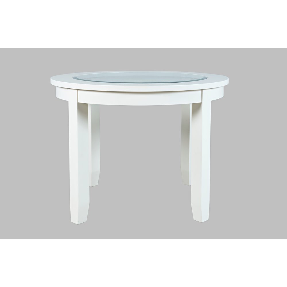 Urban Icon Contemporary 42" Round Glass Inlay Dining Table