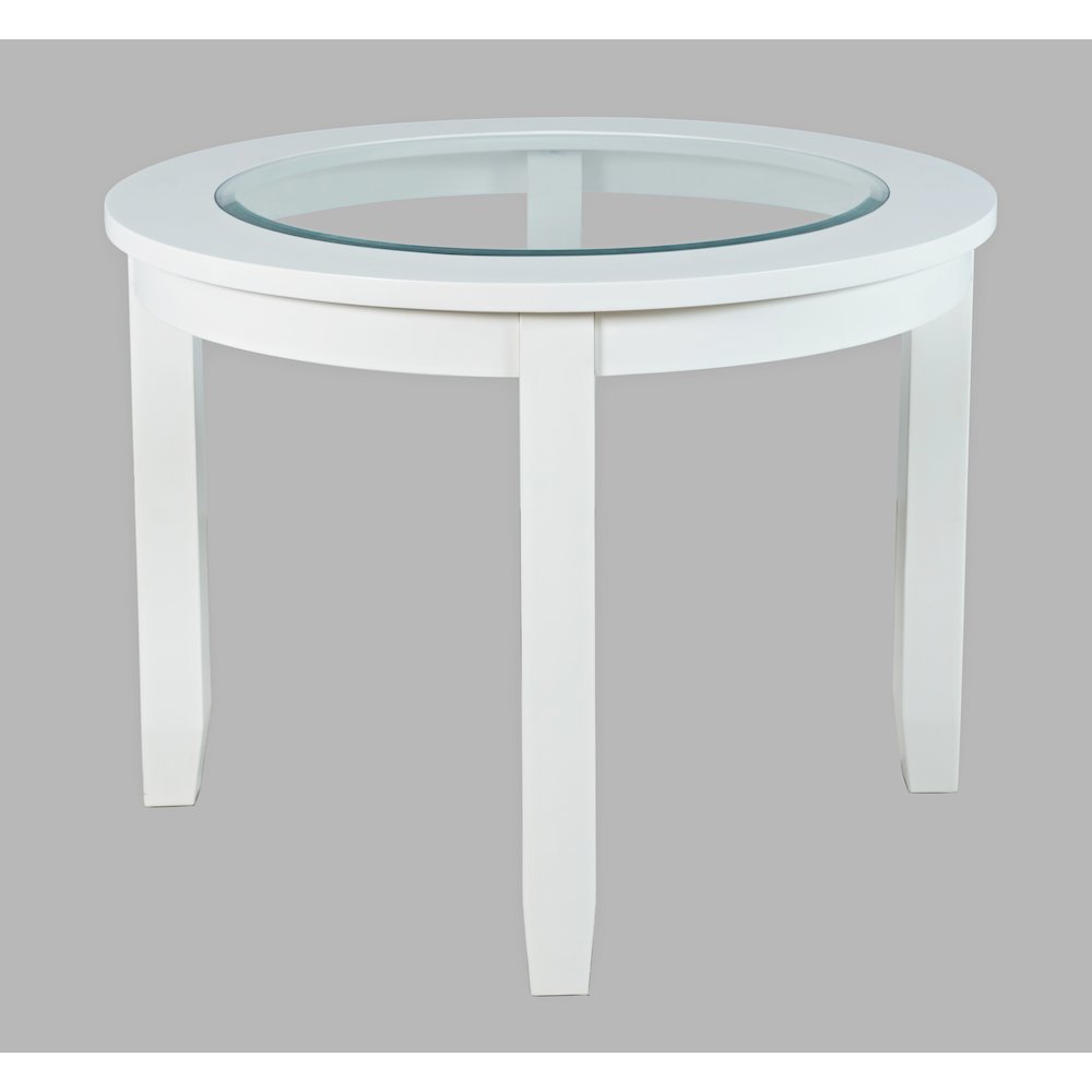 Urban Icon Contemporary 42" Round Glass Inlay Dining Table