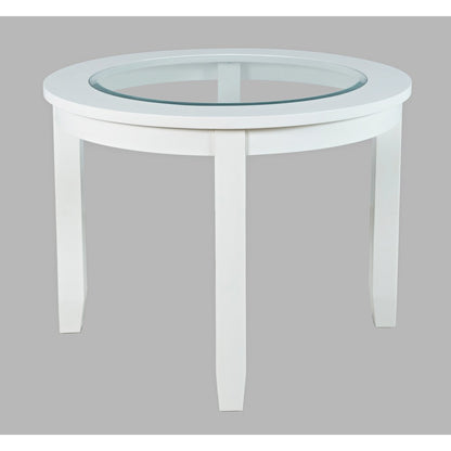 Urban Icon Contemporary 42" Round Glass Inlay Dining Table