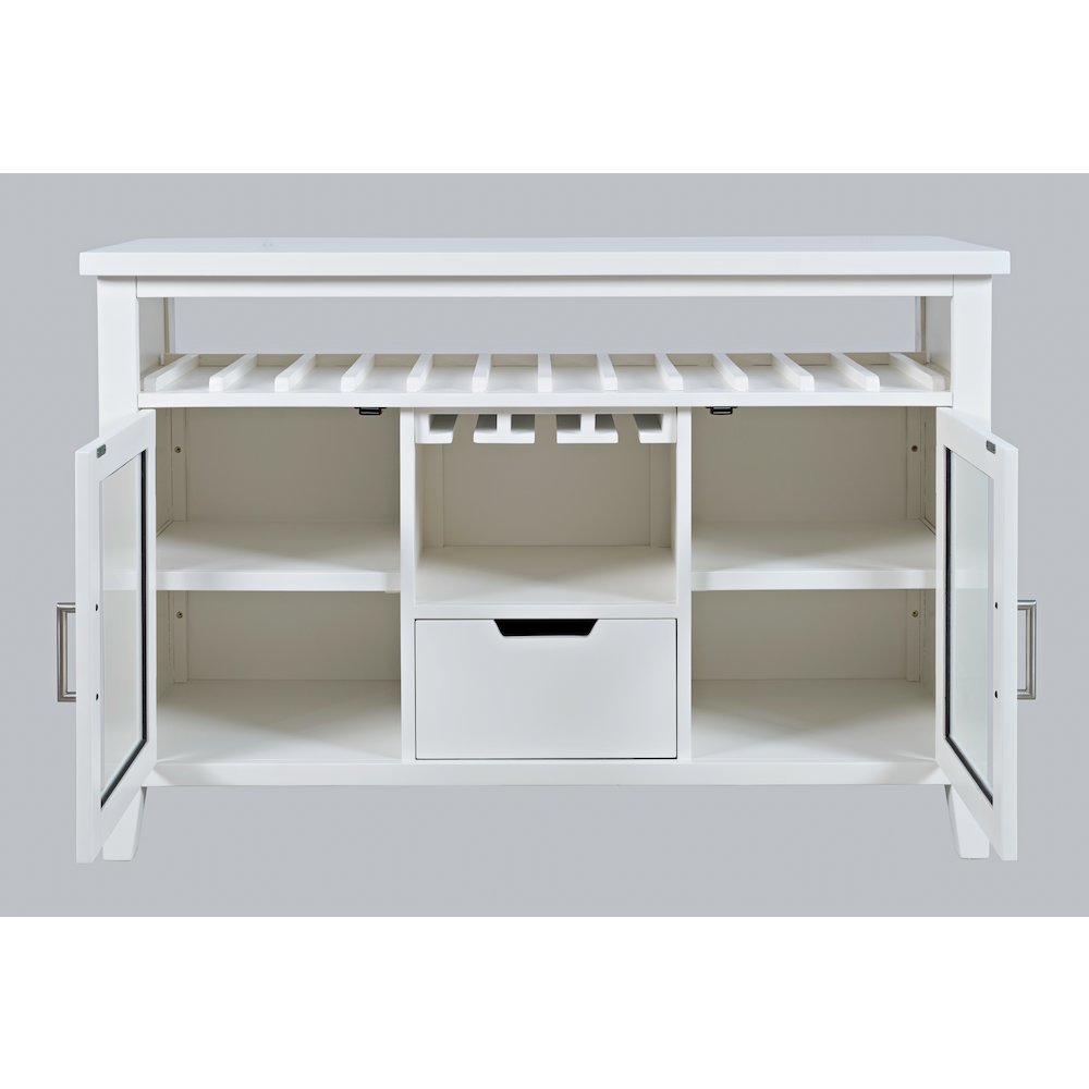 Urban Icon Contemporary 48" Buffet Server with Wine Rack and Stemware Rack