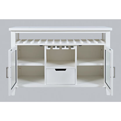 Urban Icon Contemporary 48" Buffet Server with Wine Rack and Stemware Rack