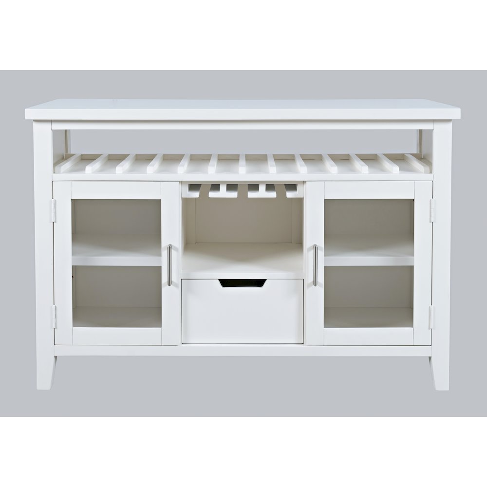 Urban Icon Contemporary 48" Buffet Server with Wine Rack and Stemware Rack