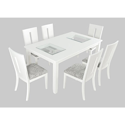 Urban Icon Contemporary 66" Seven-Piece Dining Set with Upholstered Chairs