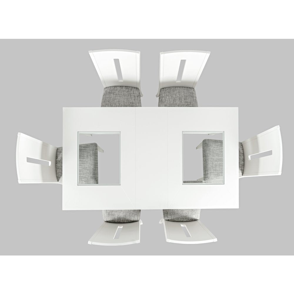 Urban Icon Contemporary 66" Seven-Piece Dining Set with Upholstered Chairs