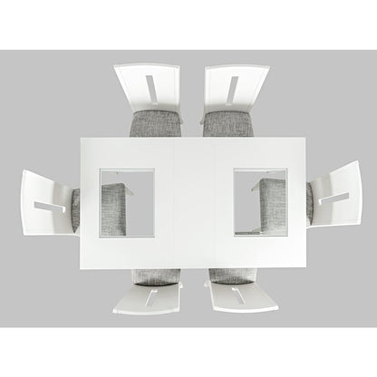 Urban Icon Contemporary 66" Seven-Piece Dining Set with Upholstered Chairs