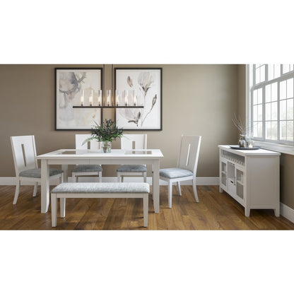 Urban Icon Contemporary 66" Extension Glass Inlay Dining Table