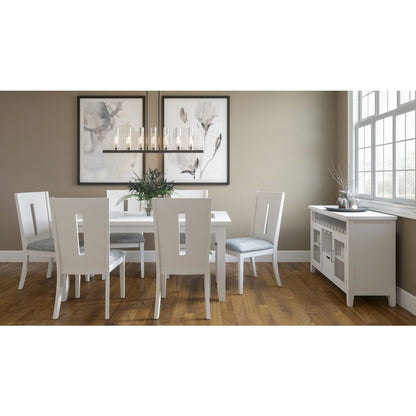 Urban Icon Contemporary 66" Seven-Piece Dining Set with Upholstered Chairs