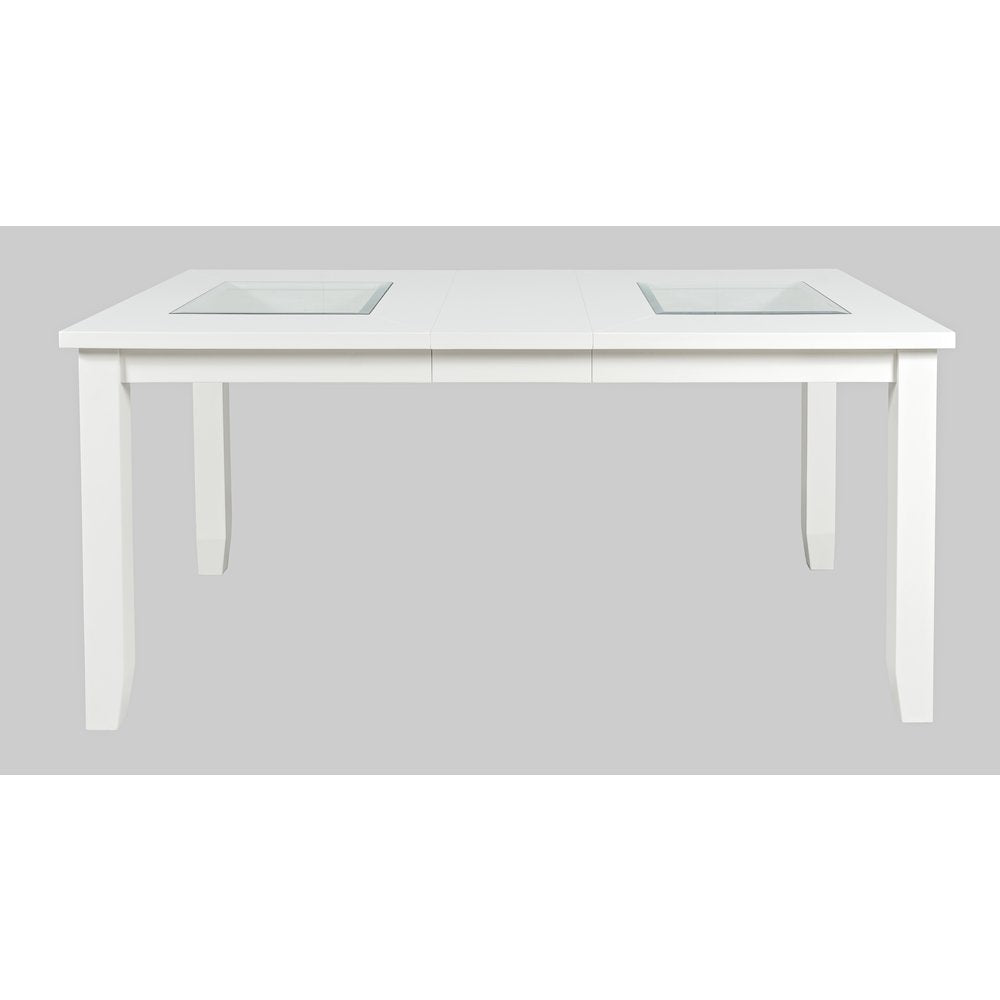 Urban Icon Contemporary 66" Extension Glass Inlay Dining Table