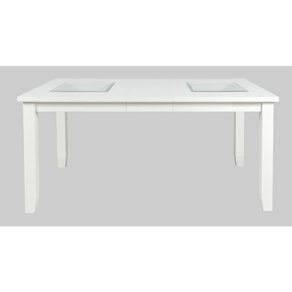 Urban Icon Contemporary 66" Extension Glass Inlay Dining Table
