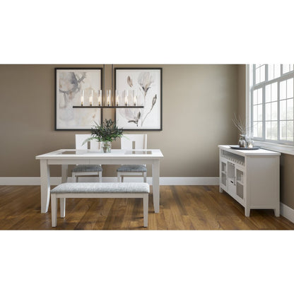 Contemporary 66" Four-Piece Dining Set with Upholstered Chairs and Bench