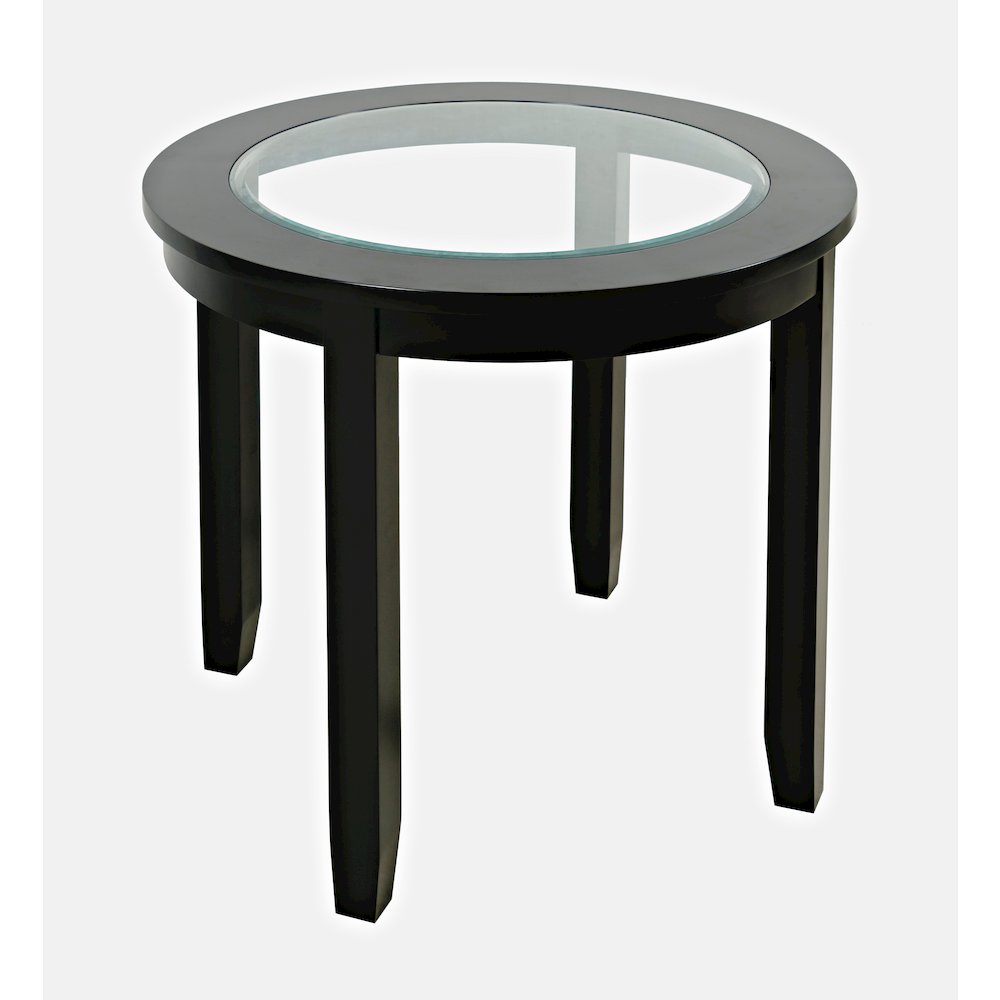 Urban Icon Contemporary 42" Round Counter Height Glass Inlay Dining Table