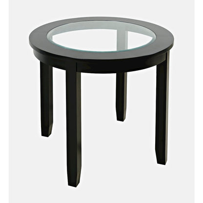 Urban Icon Contemporary 42" Round Counter Height Glass Inlay Dining Table