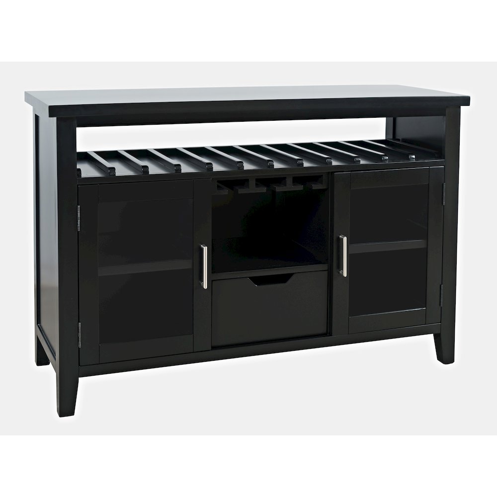 Urban Icon Contemporary 48" Buffet Server with Wine Rack and Stemware Rack