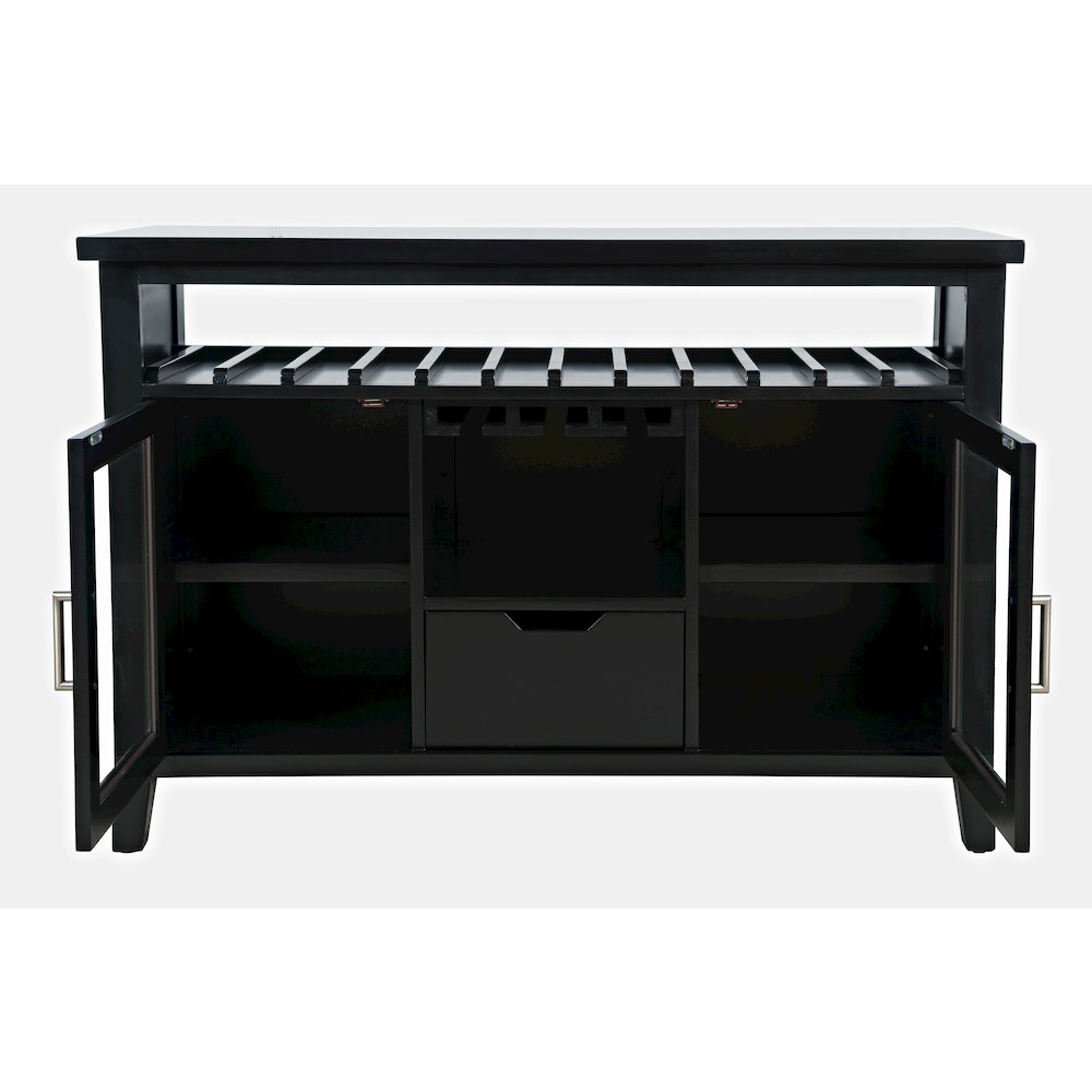 Urban Icon Contemporary 48" Buffet Server with Wine Rack and Stemware Rack