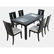 Urban Icon Contemporary 66" Seven-Piece Dining Set with Upholstered Chairs