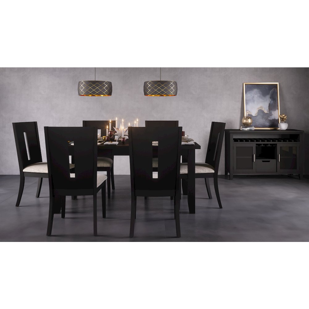 Urban Icon Contemporary 48" Buffet Server with Wine Rack and Stemware Rack