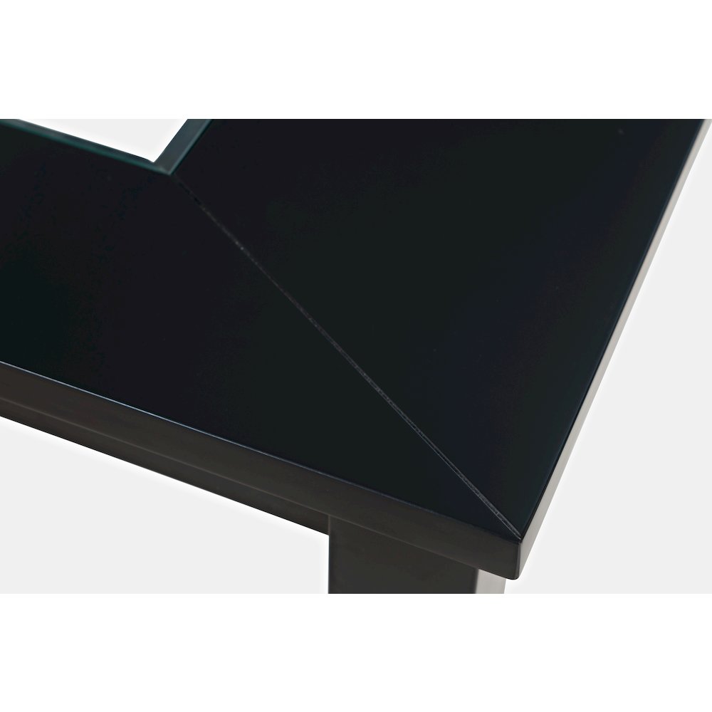 Urban Icon Contemporary 66" Extension Glass Inlay Dining Table
