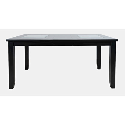 Urban Icon Contemporary 66" Extension Glass Inlay Dining Table