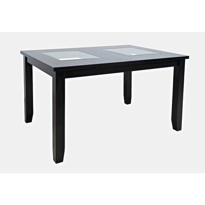Urban Icon Contemporary 66" Extension Glass Inlay Dining Table