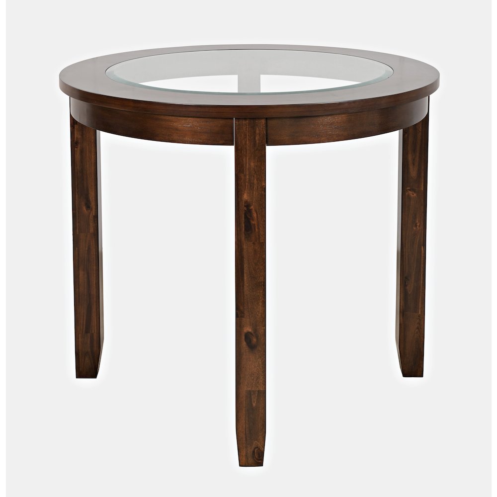 Urban Icon Contemporary 42" Round Counter Height Glass Inlay Dining Table