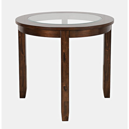 Urban Icon Contemporary 42" Round Counter Height Glass Inlay Dining Table