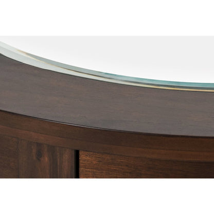 Urban Icon Contemporary 42" Round Counter Height Glass Inlay Dining Table