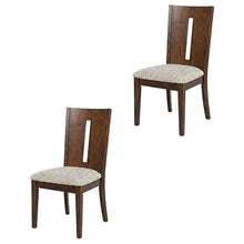 Contemporary Slotback Upholstered Dining Chairs, Merlot, Set of 2