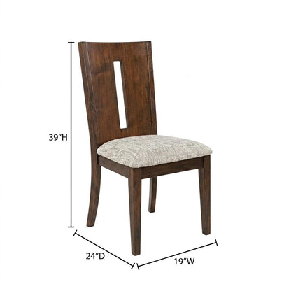 Contemporary Slotback Upholstered Dining Chairs, Merlot, Set of 2