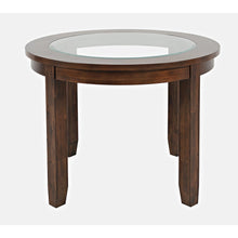 Urban Icon Contemporary 42" Round Glass Inlay Dining Table