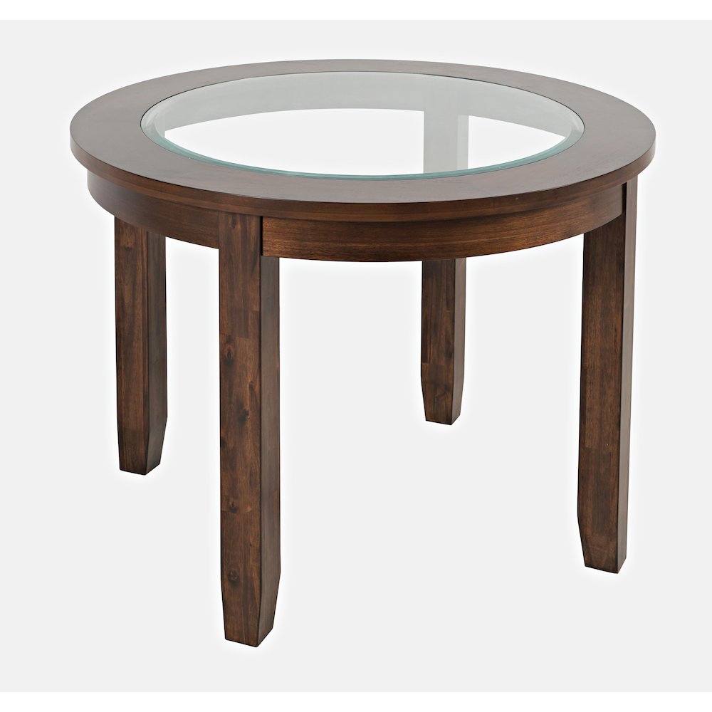 Urban Icon Contemporary 42" Round Glass Inlay Dining Table