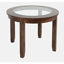 Urban Icon Contemporary 42" Round Glass Inlay Dining Table