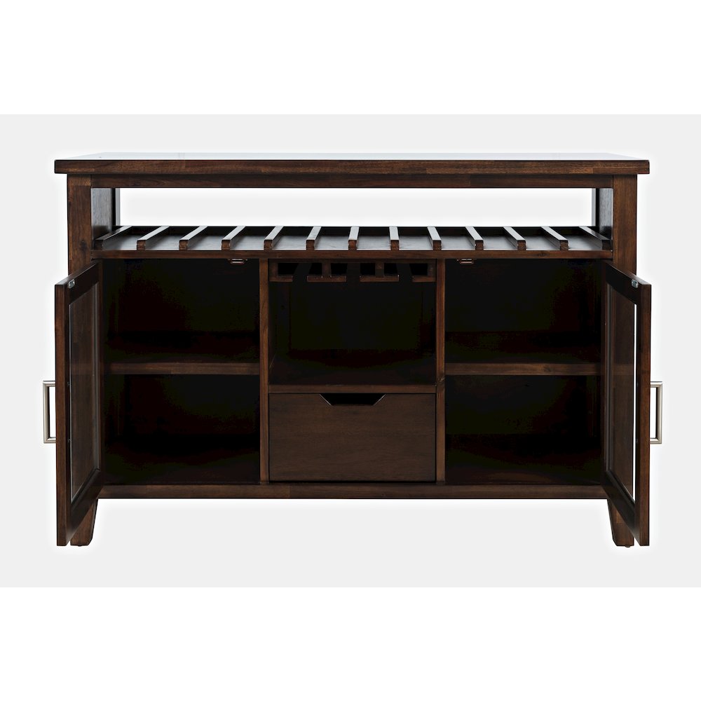 Urban Icon Contemporary 48" Buffet Server with Wine Rack and Stemware Rack