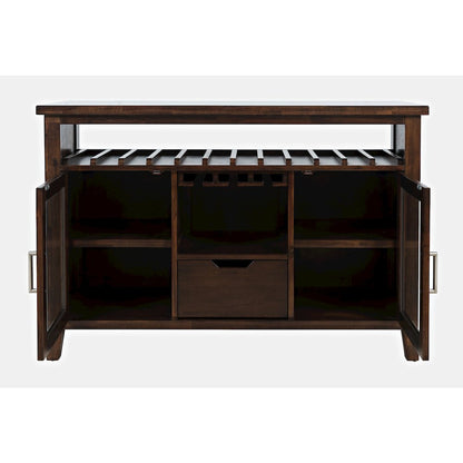 Urban Icon Contemporary 48" Buffet Server with Wine Rack and Stemware Rack