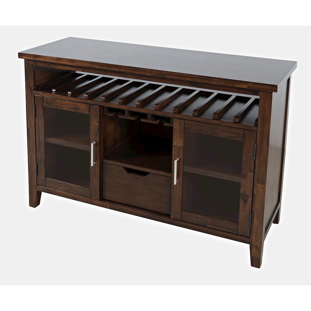 Urban Icon Contemporary 48" Buffet Server with Wine Rack and Stemware Rack
