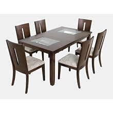 Urban Icon Contemporary 66" Seven-Piece Dining Set with Upholstered Chairs