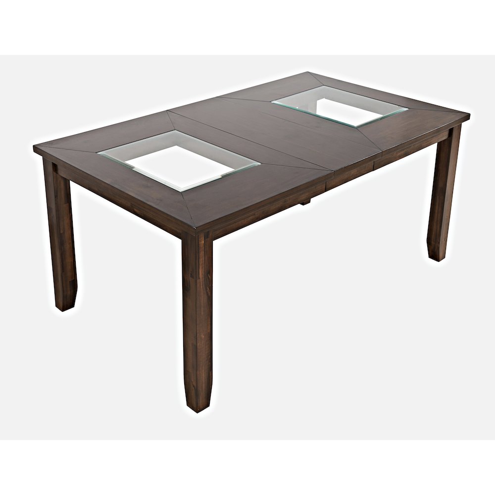Urban Icon Contemporary 66" Extension Glass Inlay Dining Table