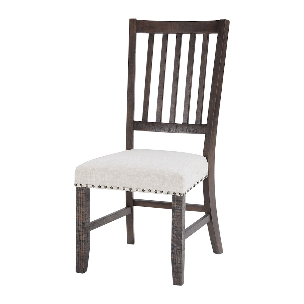 Willow Creek Distressed Solid Wood Upholstered Slatback Chair (Set of 2)