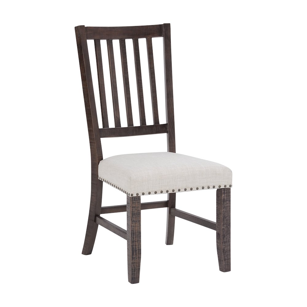 Willow Creek Distressed Solid Wood Upholstered Slatback Chair (Set of 2)