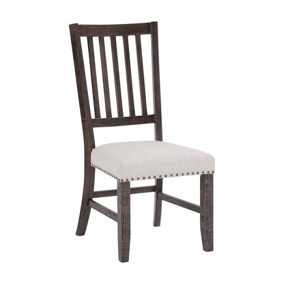 Willow Creek Distressed Solid Wood Upholstered Slatback Chair (Set of 2)