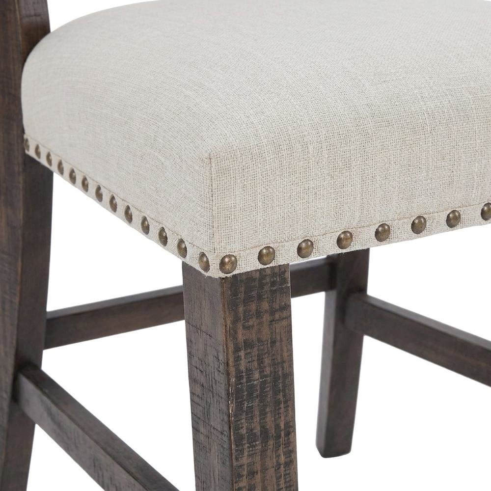Distressed Solid Wood Slatback Kitchen Dining Chairs, Distressed Dark Brown, Set of 2
