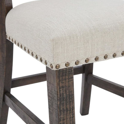 Distressed Solid Wood Slatback Kitchen Dining Chairs, Distressed Dark Brown, Set of 2