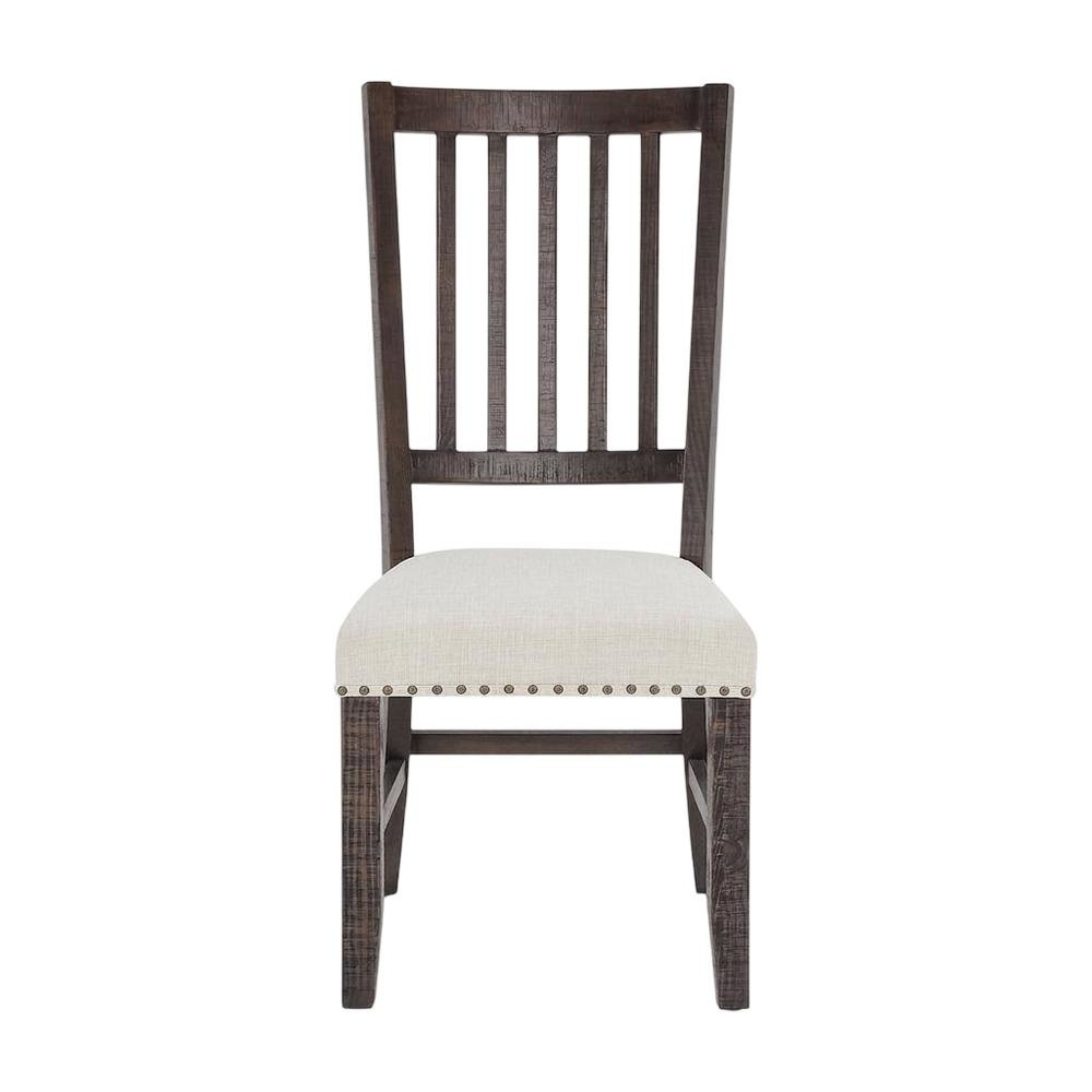 Distressed Solid Wood Slatback Kitchen Dining Chairs, Distressed Dark Brown, Set of 2