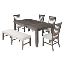 Willow Creek Rustic Distressed 78" Six-Piece Dining Set with Bench