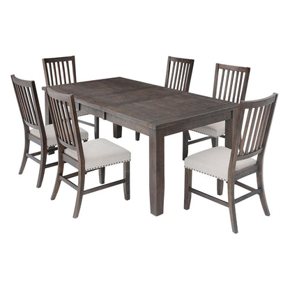 Willow Creek Rustic Distressed 78" Seven-Piece Dining Set