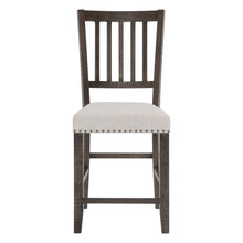 Willow Creek Distressed Slatback Upholstered Counter Stool (Set of 2)
