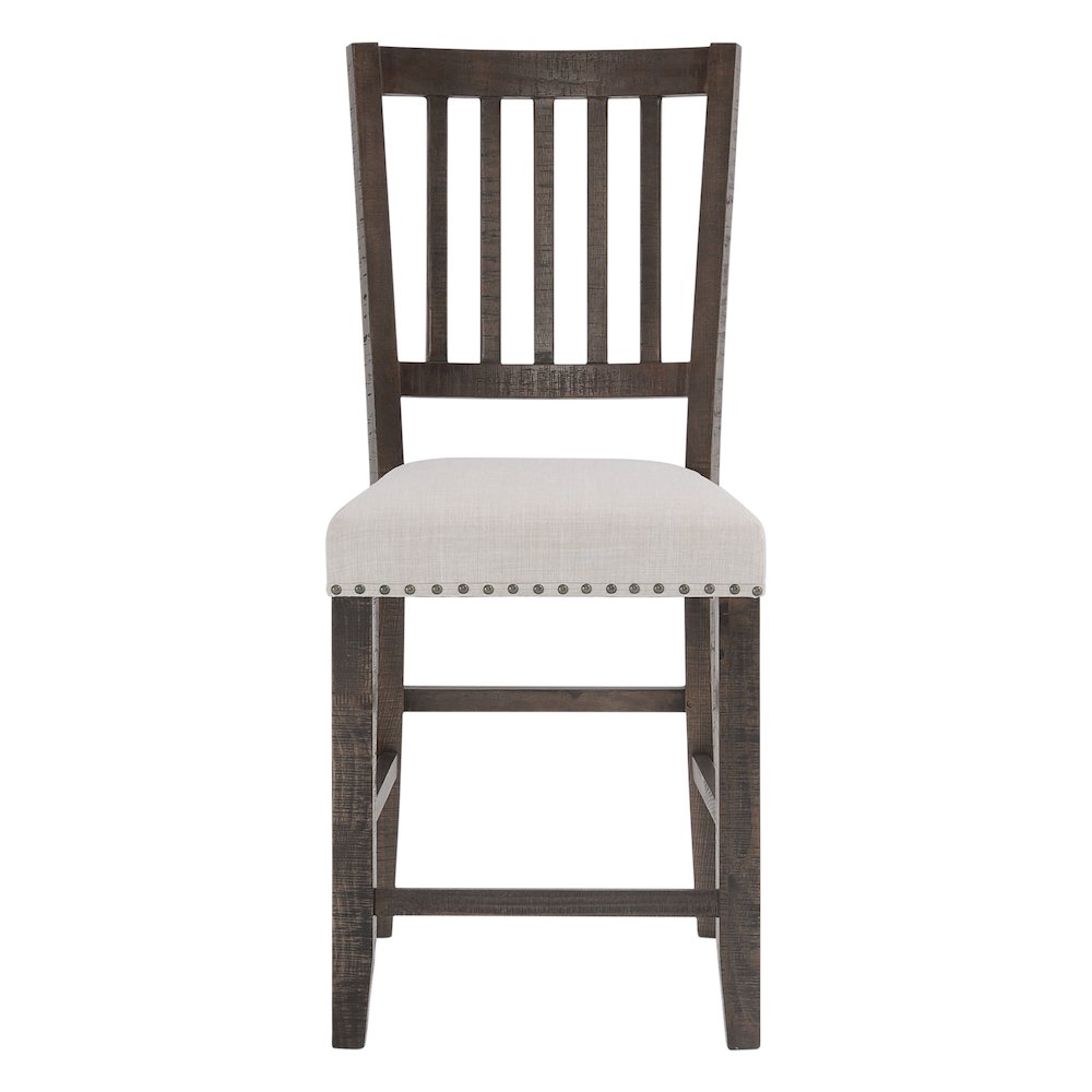 Willow Creek Distressed Slatback Upholstered Counter Stool (Set of 2)