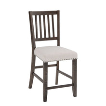 Willow Creek Distressed Slatback Upholstered Counter Stool (Set of 2)