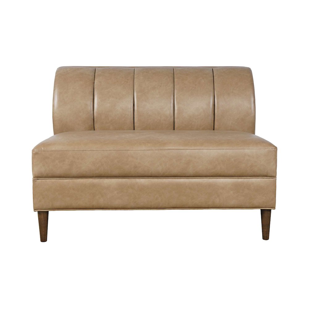 Ruston Modern Banquette Faux Leather Sectional Two Seat Bench