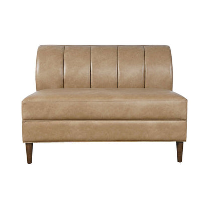 Ruston Modern Banquette Faux Leather Sectional Two Seat Bench