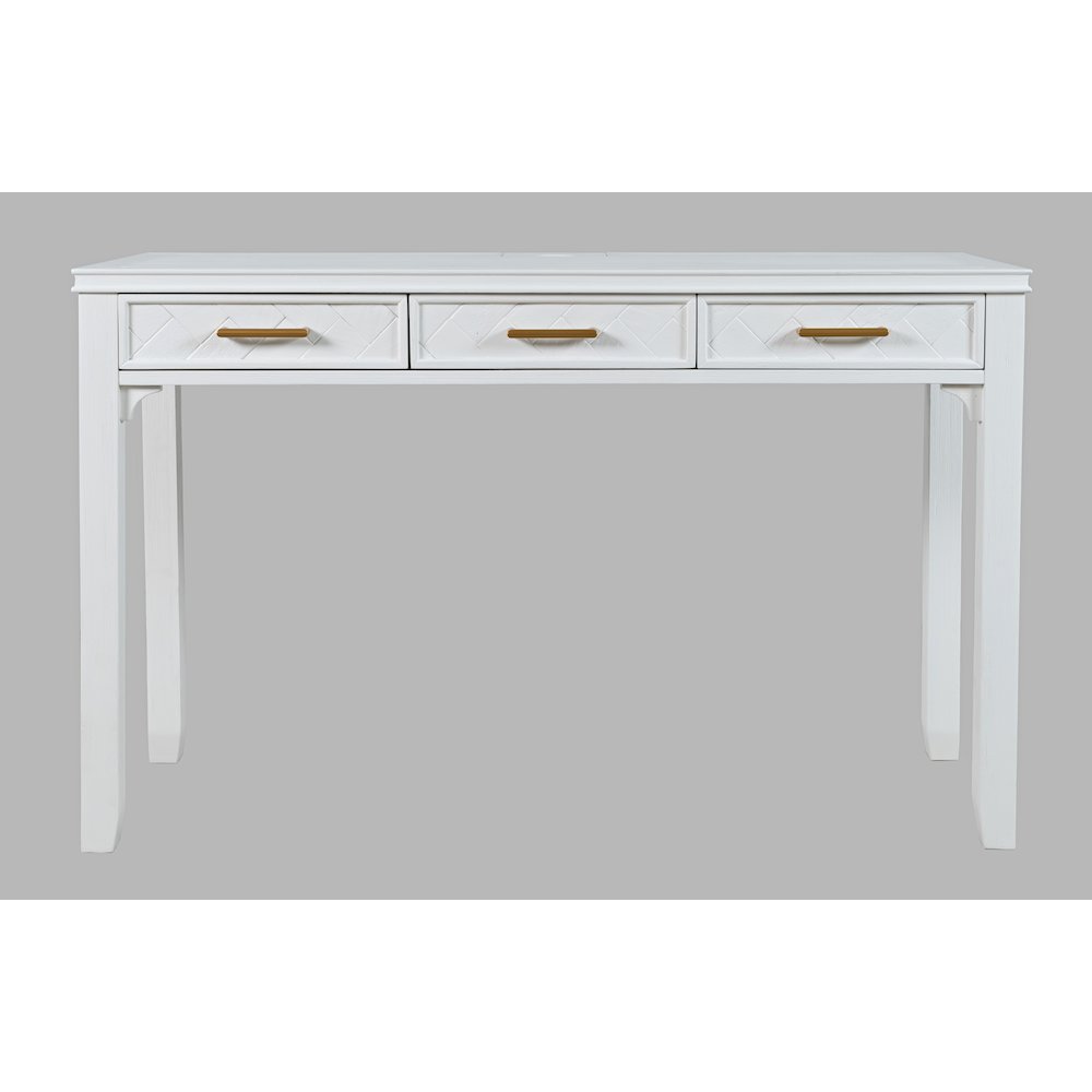 Gramercy Mid-Century Modern Chevron Three Drawer USB Charging Desk